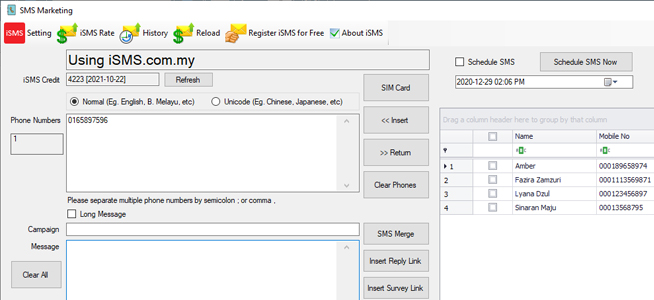 SMS Marketing via POS Terminal