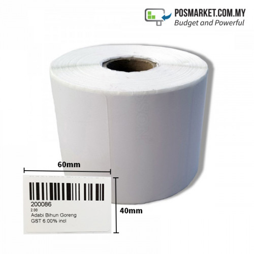 5 rolls Thermal Barcode Label Sticker 60mmx40mm