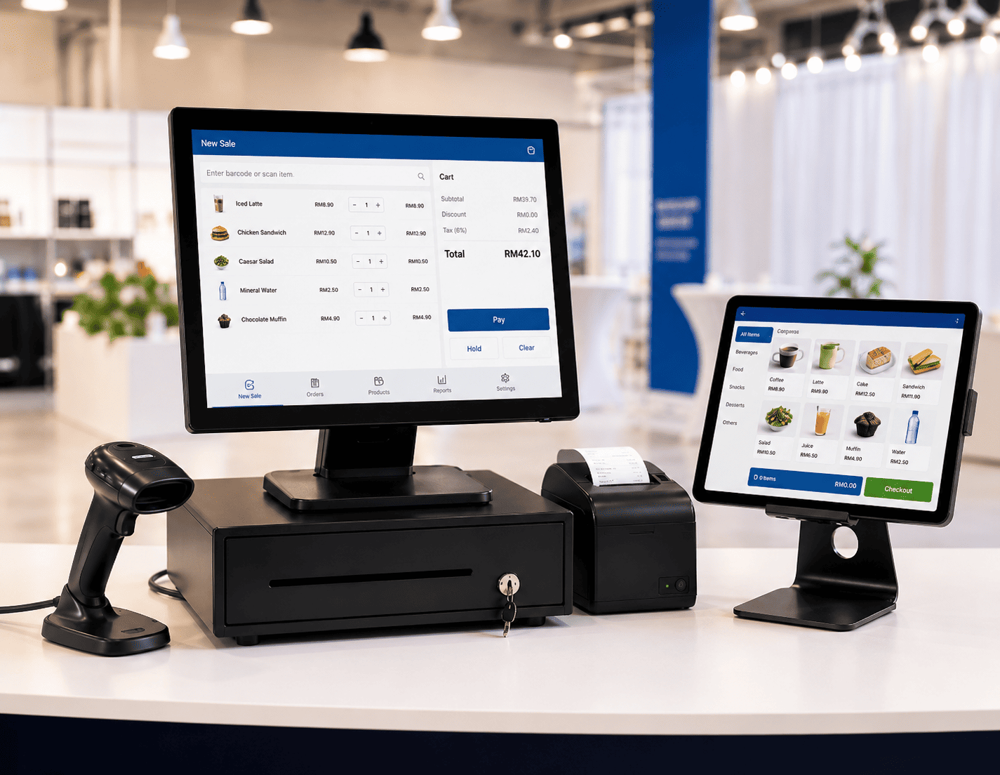POS rental bundle with offline POS station and tablet POS