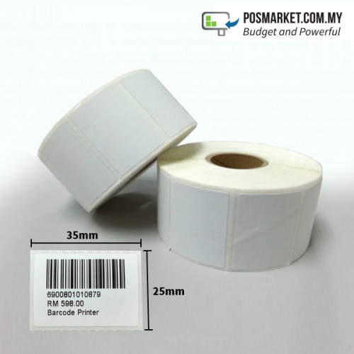 1 Roll Thermal Barcode Label 35mm x 25mm