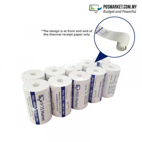 10 Rolls Coreless Thermal Receipt Paper 57mm x 15mm