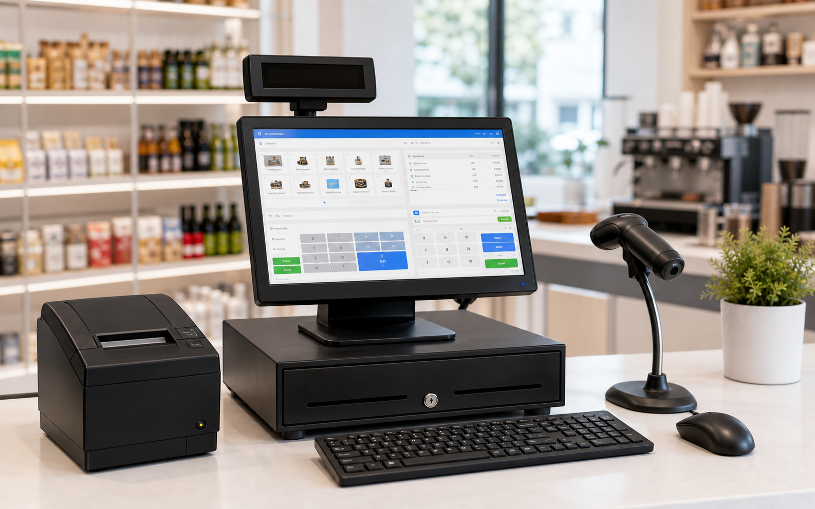 Offline BMO POS hardware bundle with monitor, receipt printer, scanner and cash drawer