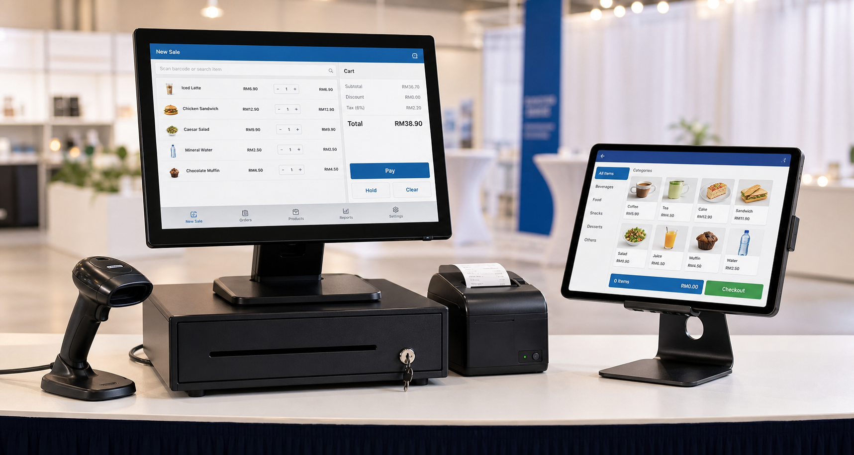 POS rental bundle with offline POS station and tablet POS