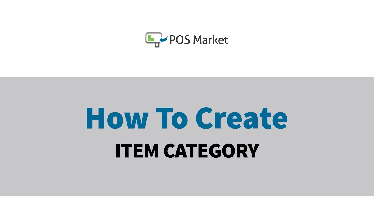 Create an Item Category