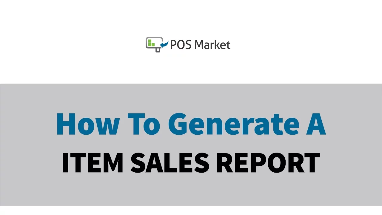 Generate an Item Sales Report
