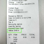 pos system for restaurant receipt with status