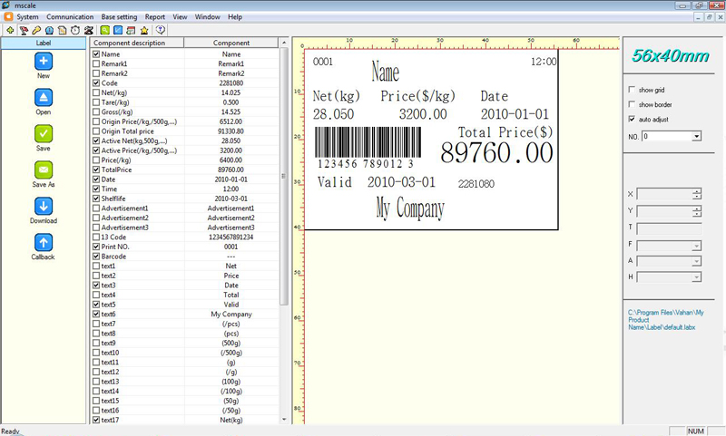 pos system lable setting 01