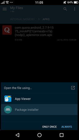 install apks directly on android