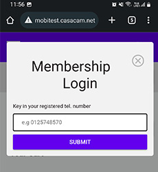 membership login page