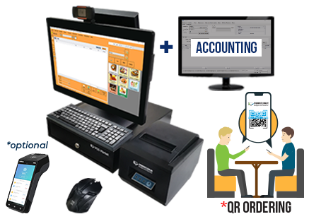 fnb all in one pos system accounting qr ordering bundle